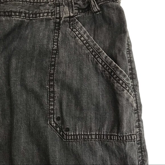 Merona Wide Leg Cropped Capri Drawstring Tie Hem Faded Black Cotton Women's 16 - Picture 4 of 11